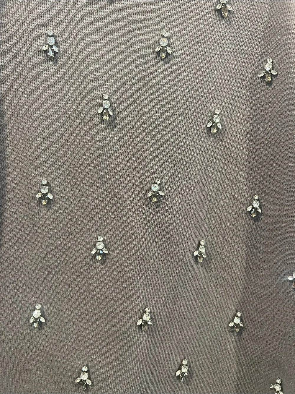J. Crew Charcoal Gray Beaded Crewneck Sweatshirt